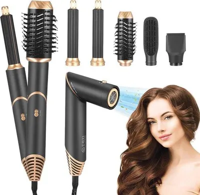 Productafbeelding van 6-in-1 Haarstyler en Föhnborstel voor Krullen en Gladmaken