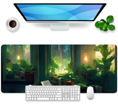 Produktbild von Großes grünes Mauspad, Gaming-Mauspad, große Schreibtischunterlage, grüne Schreibtischmatte, Bürobedarf, Schreibtischunterlage, 80 x 30 cm (grün)