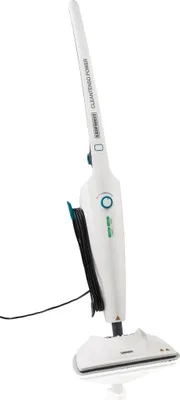 A white steam mop is shown against a white background.