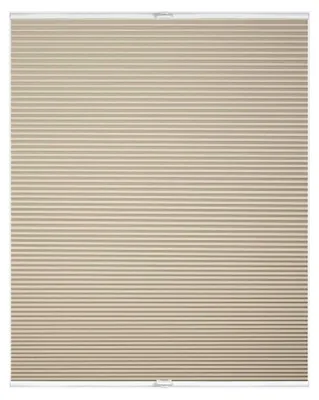 Produktbild von Thermo-Plissee Klemmfix, ohne Bohren, verspannt, Wabenplissee, blickdicht, Hitzeschutz, Klemmträger, Energie- und Heizkostenersparnis Creme, 70 cm x 130 cm (B x L)
