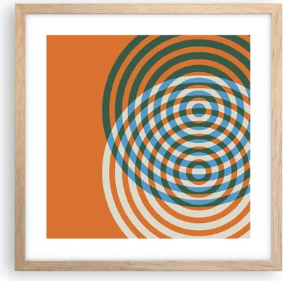 Produktbild von Gerahmtes Poster - Rahmen in heller Eiche - Abstraktion Modern Kreise - 40x40 cm - Wand Bild - Wanddeko - Wandbilder - Kunstposter - Wandposter - Bilderrahmen - Bilder - Kunstdruck - P2NAC40x40-4448