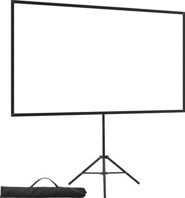 Produktbild von SucceBuy Projektionsleinwand mit Stativ (80 Zoll), 160° Betrachtungswinkel, 16:9 Format, 4K HD geeignet, tragbare Leinwand mit Transporttasche für Heimkino und Präsentationen – ideal für Innen- und Außenbereiche