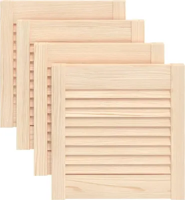 Produktbild von vidaXL Schranktüren Lamellen-Design 4 Stk. 39,5x39,4 cm Massivholz