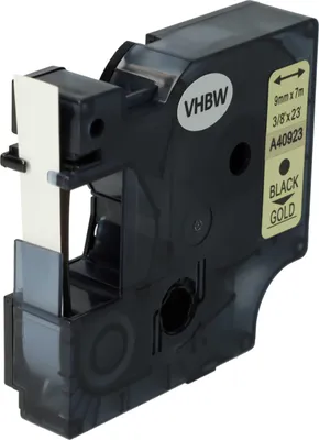 Produktbild von vhbw Schriftband-Kassette Ersatz für Dymo D1, 40923 für Etiketten-Drucker 7m x 9mm Schwarz auf Gold