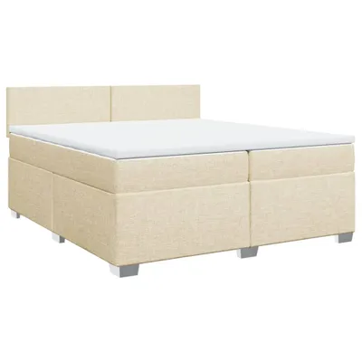 Produktbild von vidaXL Boxspringbett mit Matratze Creme 200x200 cm Stoff