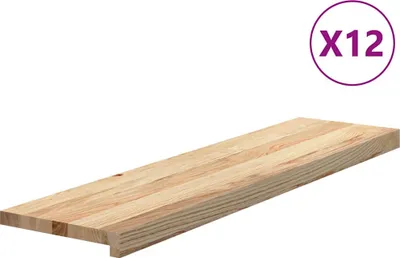 Produktbild von vidaXL Treppenstufen 12 Stk. Unbehandelt 100x30x2 cm Massivholz Eiche