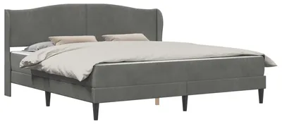 Produktbild von vidaXL Bettrahmen mit Kopfteil Dunkelgrau 180 x 200 cm Samt