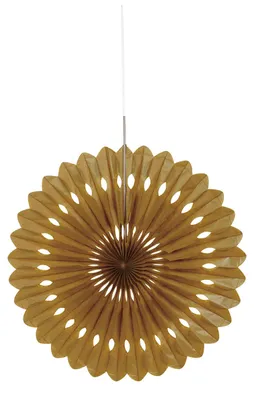 Produktbild von Unique Party 63195, Dekorativer Ventilator, Gold, Papier, 1 Stück(e), 40 cm