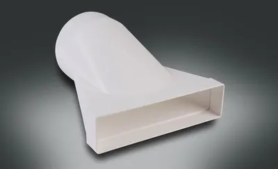 Produktbild von Rotheigner Flachkanal Übergangsstück rund/flach weiß 220 mm x 54 mm