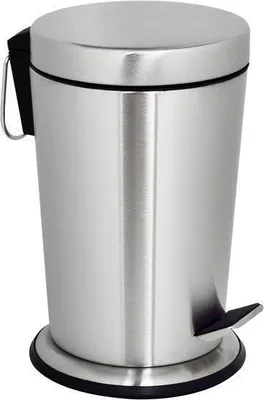 Produktbild von MSV Kosmetikeimer "Conic" Mülleimer Treteimer Abfalleimer - 3 Liter – mit herausnehmbaren Inneneimer - Silber