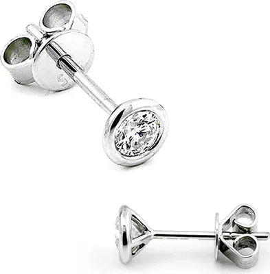Produktbild von 585er Weißgold Diamanten Ohrstecker Zargenfassung 0,30 ct