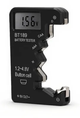 Obrázek produktu pro Univerzální tester baterií pro typy C, AA, AAA, D, N, 9V, 6F22, a pro knoflíkové baterie 1,5V a 3V
