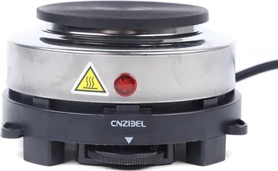 Image de Plaque de cuisson électrique, 500 W plaque de cuisson individuelle avec 6 niveaux, mini portable pour le camping, noir