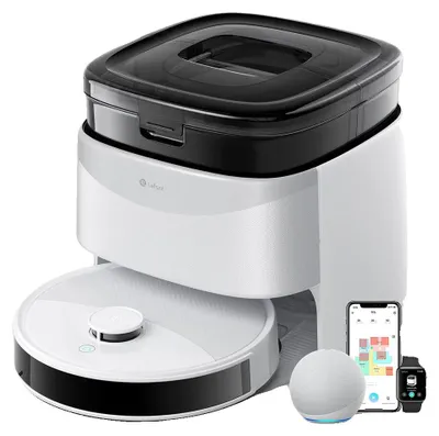 Obrázek produktu pro Robotický vysavač, sací výkon 12 000 Pa, příkon 11–20 W, objem nádoby na špinavou vodu 2,5 l, objem nádoby na čistou vodu 2,5 l, výdrž baterie až 220 minut