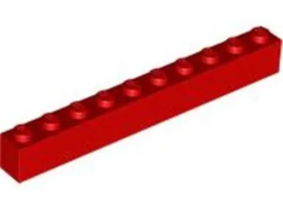 Produktbild von Lego® 250 Stück 6111 Stein Brick 1x10 Part Basic Steine 250 Rot