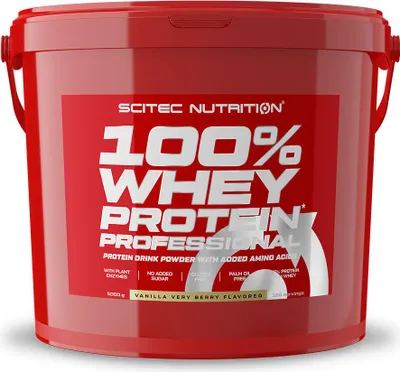 Image de Whey protéine - Scitec Nutrition - 100% WHEY PROFESSIONAL (5kg) - Saveur Vanille Fruits Rouges