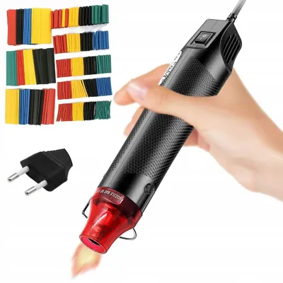 Produktbild von Rosfix Mini-Heißluftpistole 300W + Rosfix Schrumpfschlauch-Set 328-teilig.