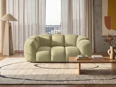 Produktbild von Sofiland Mali 2-Sitzer Sofa Strukturstoff Puente 200 cm Senfgelb