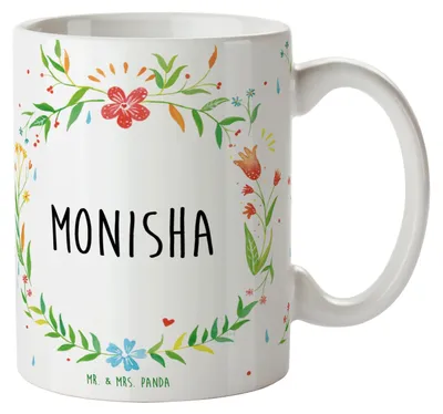 Produktbild von Mr. & Mrs. Panda Tasse Monisha - Geschenk, Kaffeepott, Becher, Kaffeebecher, Keramiktasse, schöne, Kaffeetasse