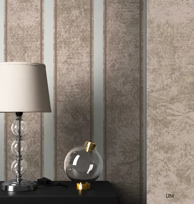 Produktbild von NEWROOM Tapete Beige Vliestapete Streifen -  Modern Gold  Linien Metallic  Landhaus