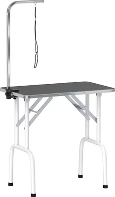 Produktbild von Trimmtisch für Hunde Hundepflegetisch mit Schlinge klappbar Stahlbeine rutschfest Tischplatte 81x48,5x80 cm Schwarz