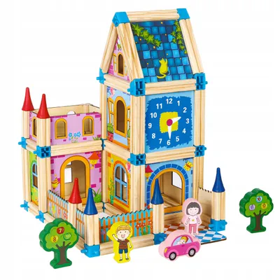 Produktbild von ECOTOYS Holzwü rfel Haus
