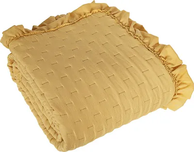 Zdjęcie produktu dla Narzuta Savola z falbaną 220x240 musztardowa