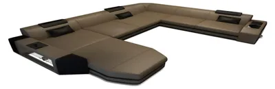 Produktbild von XXL Wohnlandschaft Mega Prato U-Form in Leder