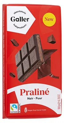 Produktbild von Dunkle Schokoladentafel mit Pralinéfüllung Galler Noir Praline, 180 g