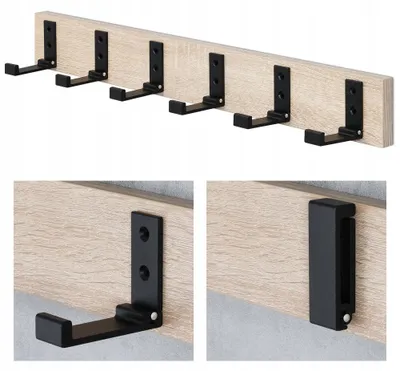 Produktbild von FURNITECO Wandgarderobe Loft 6 Klapphaken Sonoma Eiche
