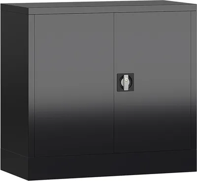 Produktbild von ClassiX Stahlschrank X-530309 tiefschwarz 80,0 x 38,0 x 75,0 cm, aufgebaut