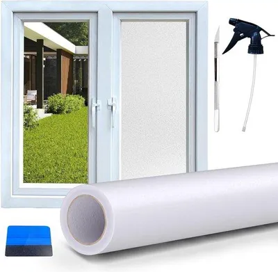 Produktbild von Datenschutz Fensterfolie 90x200 - statische Haftung - opak - perfekt für Bad und Büro