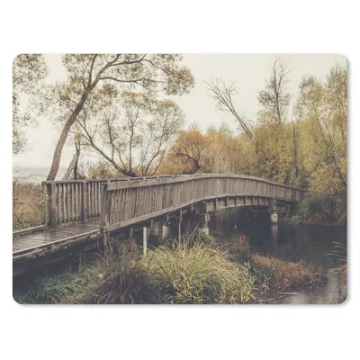 Produktbild von MuchoWow® Mauspad Mousepad Herbst - Brücke - Bäume 40x30 cm - Mousepads - Maus Mat - Pad - Mausunterlage - Anti Rutsch