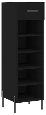 Produktbild von vidaXL Schuhschrank Schwarz 30x35x105 cm Holzwerkstoff