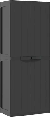 Produktbild von vidaXL Gartenschrank Schwarz 65x37x165 cm PP