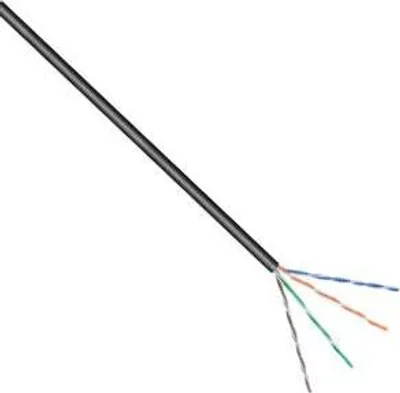 Zdjęcie produktu dla CAT 5e Outdoor Netzwerkkabel, U/UTP, Schwarz, 100 m - CCA, AWG 24/1 (pełny), PE