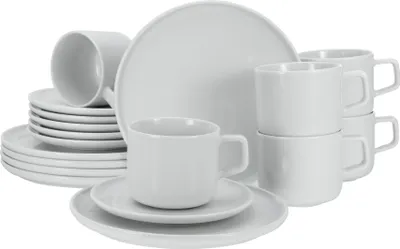 Zdjęcie produktu dla CreaTable, 16736, Chef Collection Weiss, zestaw do kawy 18-częściowy, porcelana