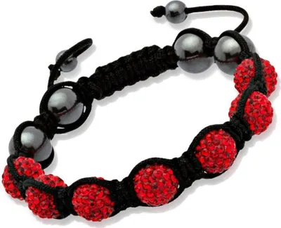 Produktbild von Glücksarmband rote Kristalle & Hämatit TXB0012