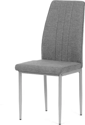 Produktbild von Moderner Esszimmerstuhl Autronic Esszimmerstuhl, silberner Stoff, graue Metallbeine (DCL-379 GREY2)