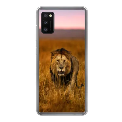 Produktbild von MuchoWow® Handyhülle Schutzhülle Hülle für Samsung Galaxy A41 Löwe - Savanne - Gras Silikon Softcase Handy Hülle - Mobiltelefon
