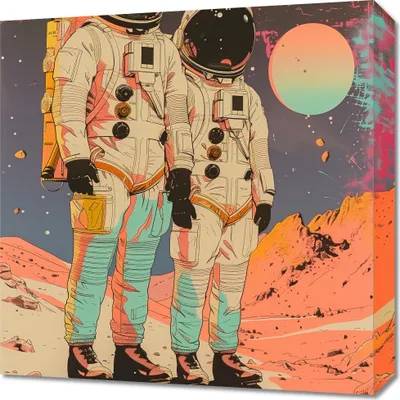 Produktbild von Bild 50x50cm Astronauten Kosmonauten