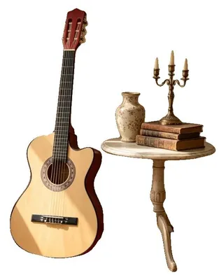 Obrázok produktu pre Akustická gitara, 38 palcov, s výrezom, hmatník z buku, 12. pražec, vhodná pre začiatočníkov