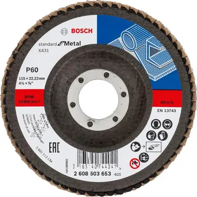 Produktbild von Fächerschleifscheibe X431 Standard for Metal, gewinkelt, 115 mm, 22,23 mm, 60