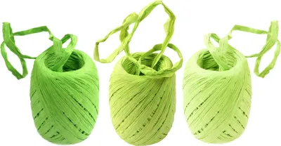 3 x 30m Raffia Papierschnur Set Geschenkband Papierkordel Farbmix Grüntöne