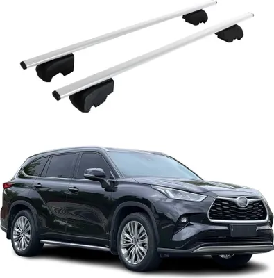 Image de Barres de toit Transversales pour Toyota Highlander 2020-2023 Fer Argent ABE