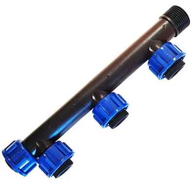 Bewässerungsverteiler 3 Ausgänge, 2,5 cm (1 Zoll), drehbares Gewinde