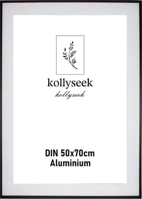 Produktbild von Bilderrahmen Aluminium 50x70 cm Schwarz Metall Acrylglas modern Fotorahmen