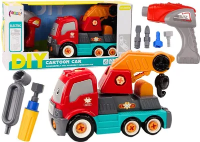 Produktbild von Ciężarówka z hakiem do skręcania DIY pomarańczowy dźwig