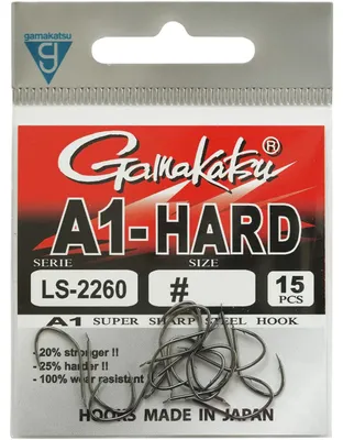 Produktbild von Gamakatsu A1-Hard LS-2260NS Black Hooks - 15 Angelhaken, Größe:8