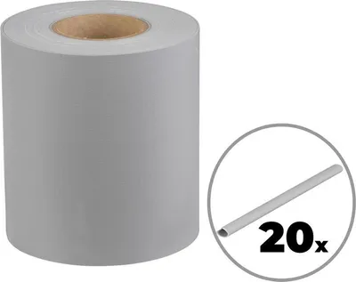 Image de Ruban Strend Pro EUROSTANDARD, 190 mm, L-26 m, occultant, gris, de couverture, pour panneaux de cloture, 1050 g/m2, PVC, RAL7040
